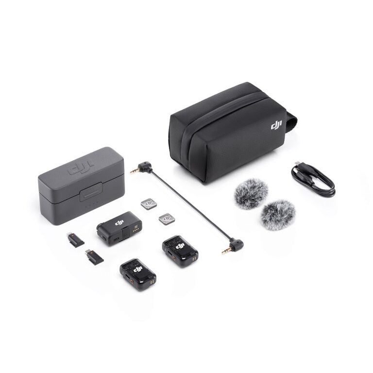 Microfone DJI Mic 2 (2 TX Microfone + 1 RX Receptor + 1 Case de carregamento) BR – DJI116