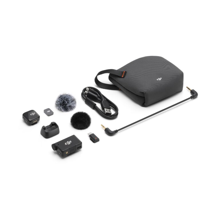 Microfone DJI Mic Mini (2 TX Microfone + 1 RX Receptor + 1 Case de carregamento) BR – DJI126